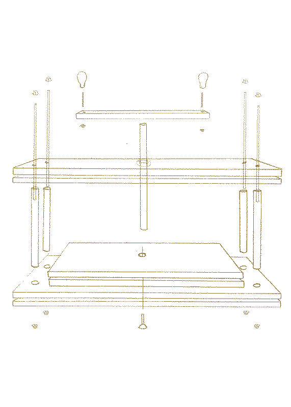  Illustrative visual with an graphical overlay for the posts: Building your own press 